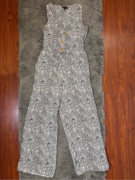 As U Wish Pants - As U Wish Leopard Print Sleeveless Wide Leg Jumpsuit - Size XS - Petite
